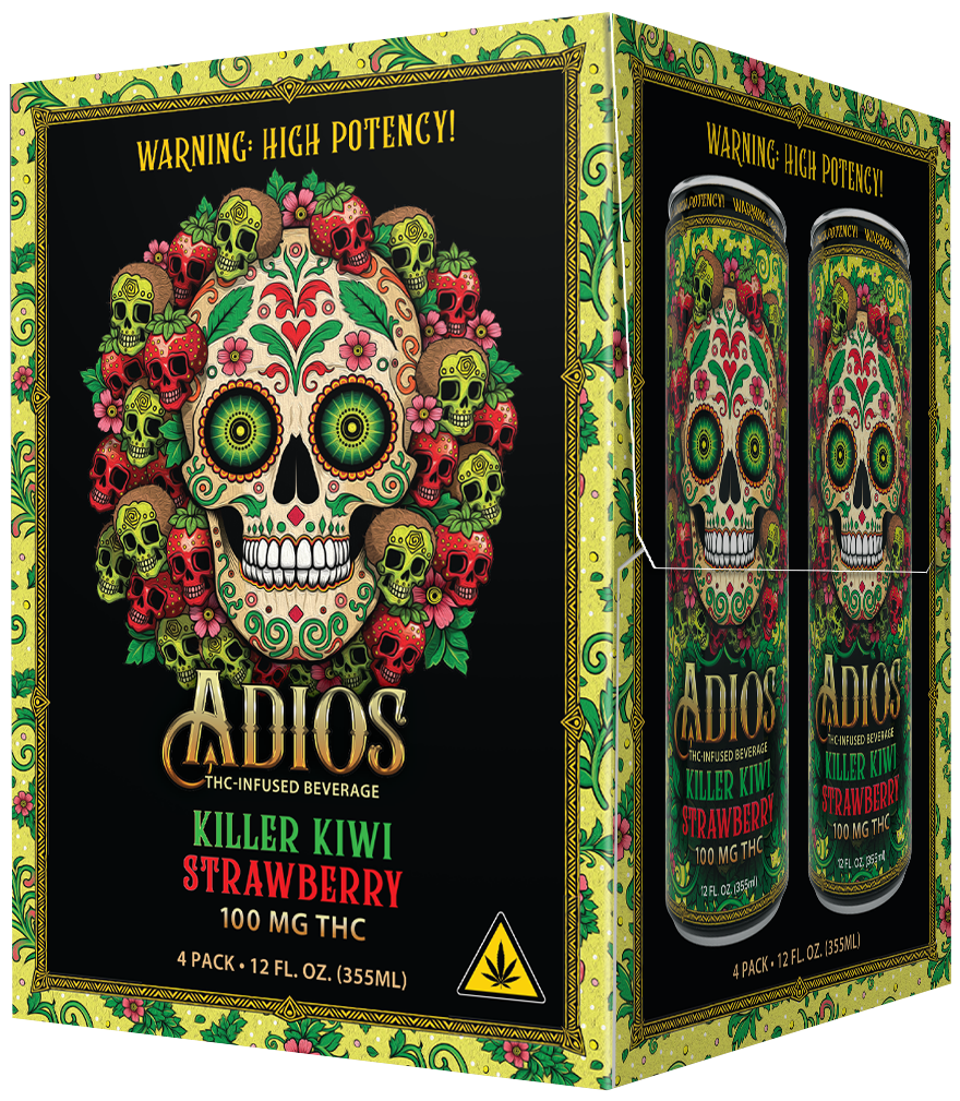 ADIOS KILLER KIWI STRAWBERRY 100MG THC SELTZER