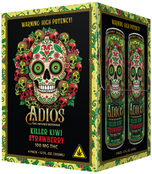 ADIOS KILLER KIWI STRAWBERRY 100MG THC SELTZER