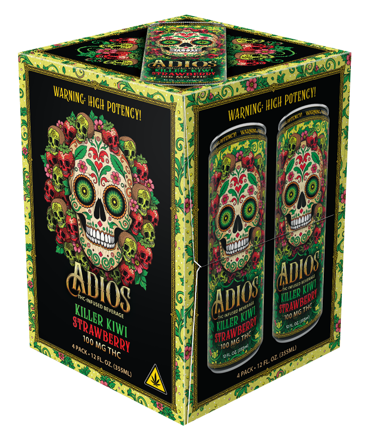 ADIOS KILLER KIWI STRAWBERRY 100MG THC SELTZER